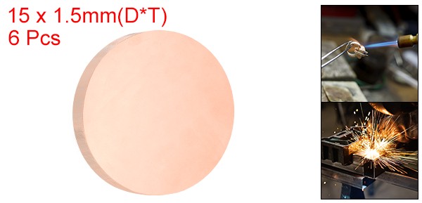 6 Pcs 0.06″ Thick 0.6″ Dia Copper Round Plate C1100 Pure Copper Sheet