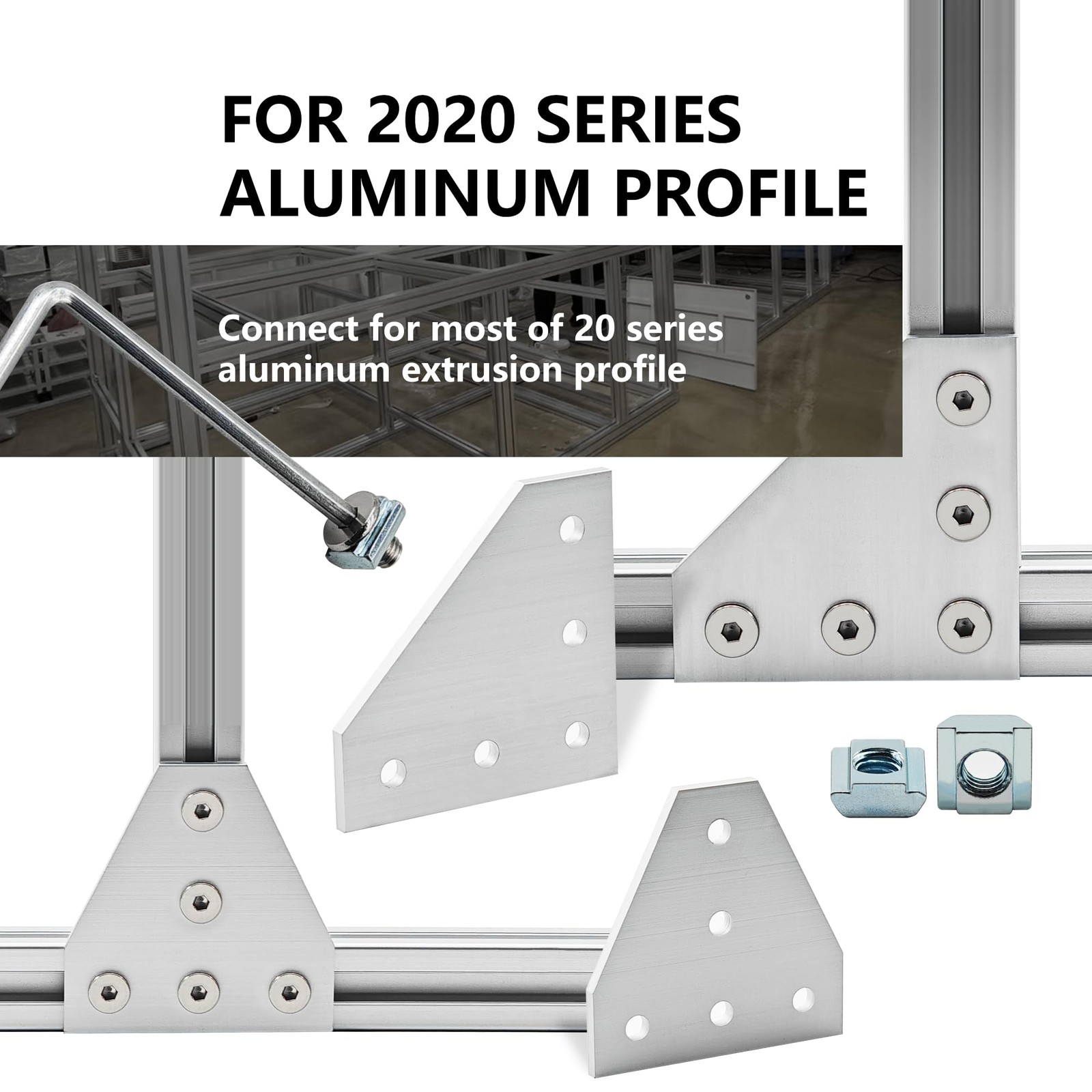 6 PCS 2020 TSlot Aluminum Extrusion Profile Accessories 20 Joint Plates