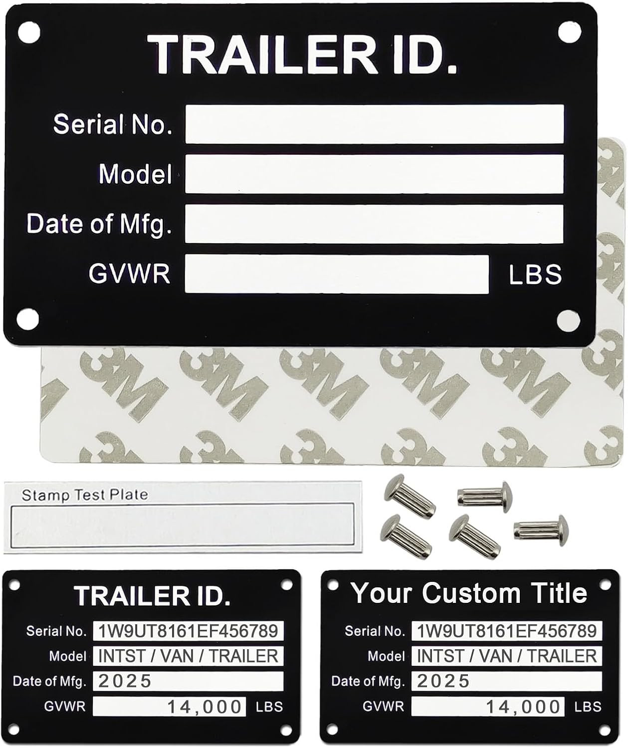 Blank Aluminum ID Plates, Metal Identification Plate, Serial Number Tag