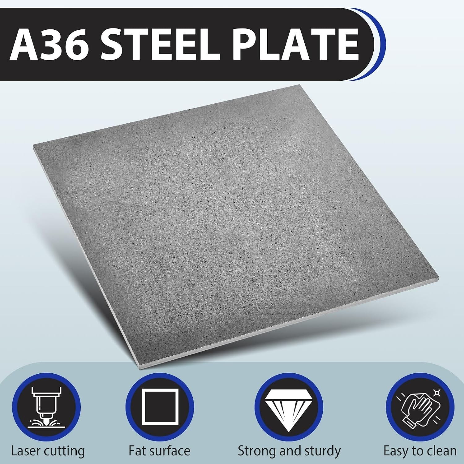 1 Pcs 1/4″ Steel Plate A36 10″ x 10″ Hot Rolled Mild Plates DIY Crafts Bar Me…