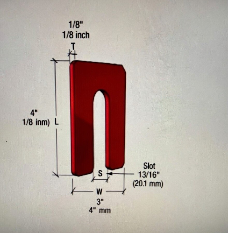 Lot of 250 Red 1/8″ x 4″ Jumbo Size Plastic Horseshoe Shims