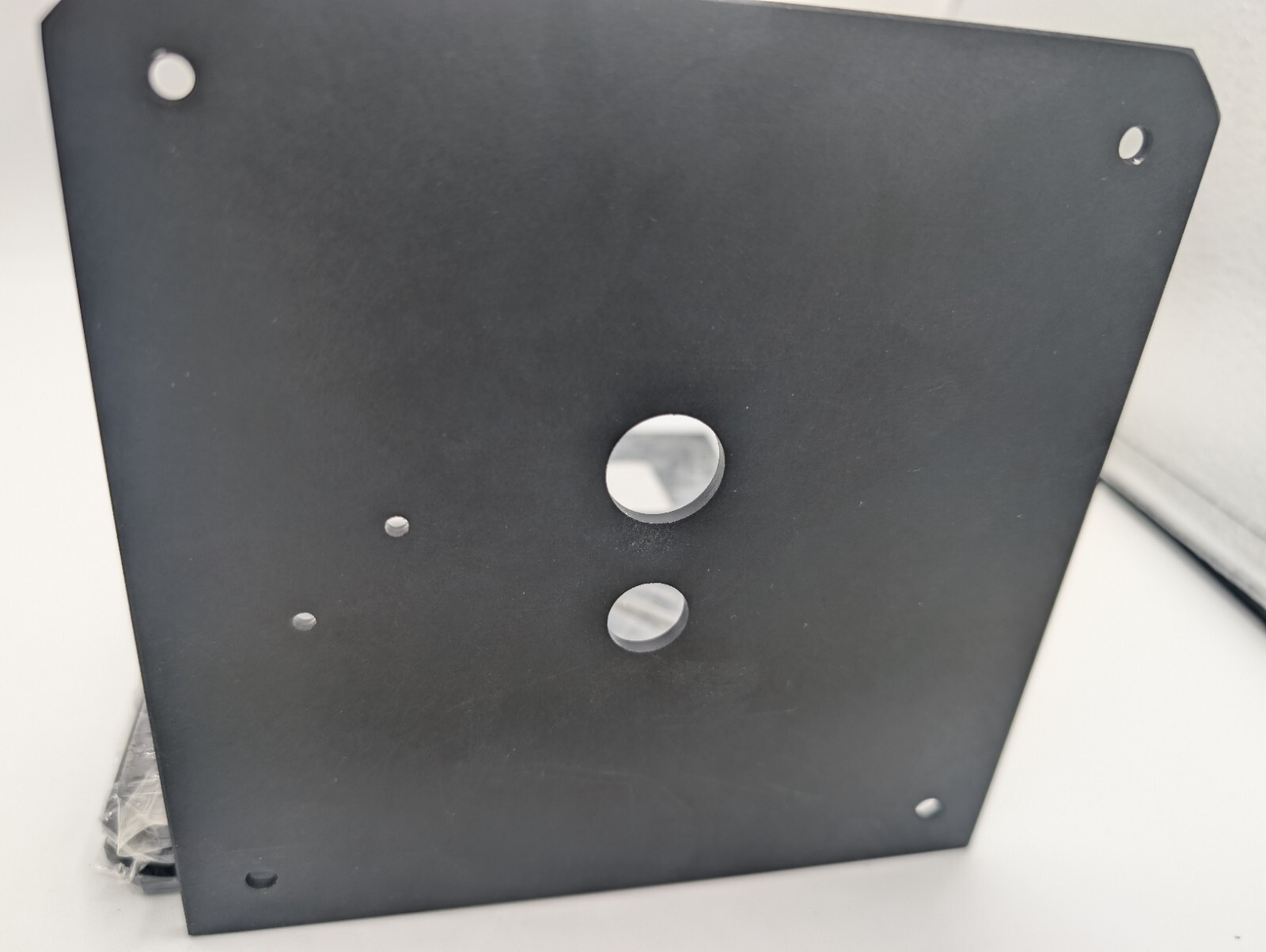 4 pcs Aluminum plate or bracket 5 3/4″ X 5 3/4″ X 1/8″ machined Drilled Black