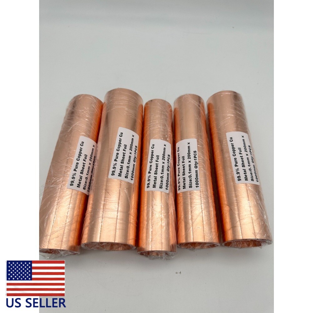 1PCS 0.1mm x 200mm x 1000mm 99.9% Pure Copper Cu Metal Sheet Foil