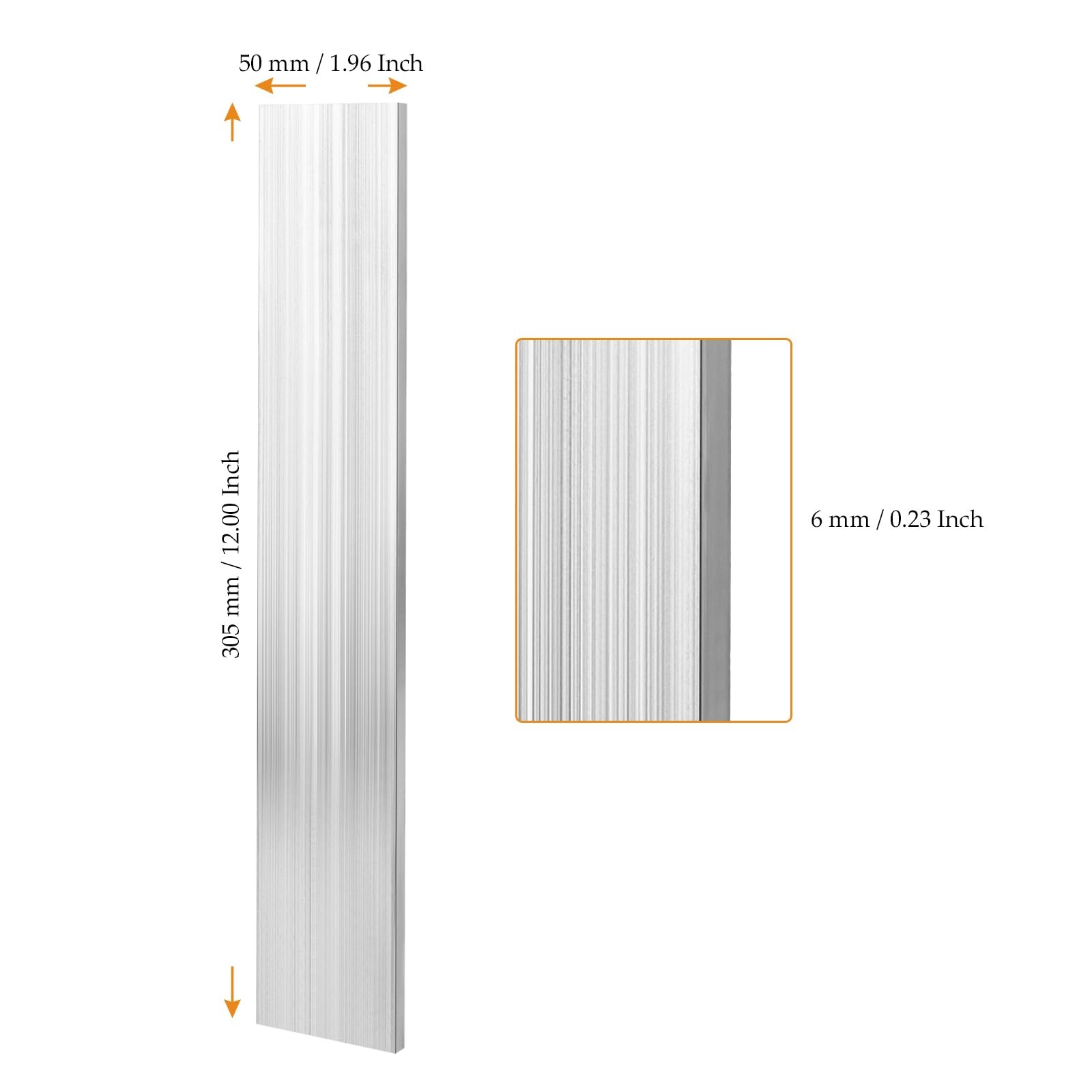 10 PCS 1/4x2x12 Inch Aluminum Flat Bar 6x50x305mm 6061 Plate Stock Craft