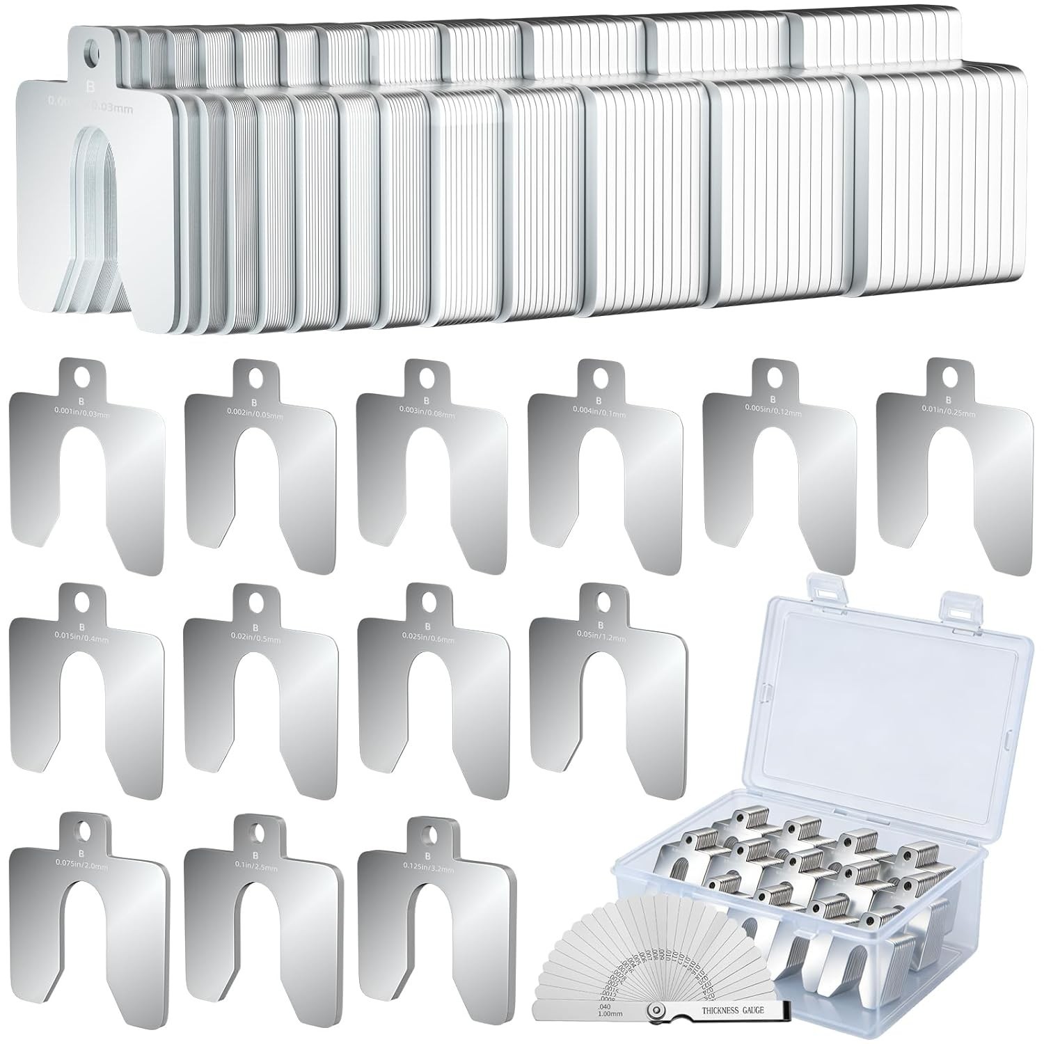 Stainless Steel Shim Kit 156 Pcs Size B 3×3 Inch Slotted Shims Assortment with