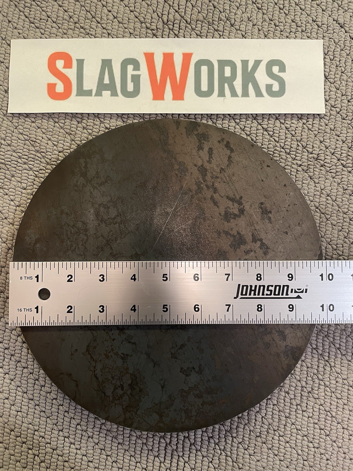 10 inch disc 1/4 inch thick steel plate 1/4”x10” disc A36 Hot Roll .25 Thick