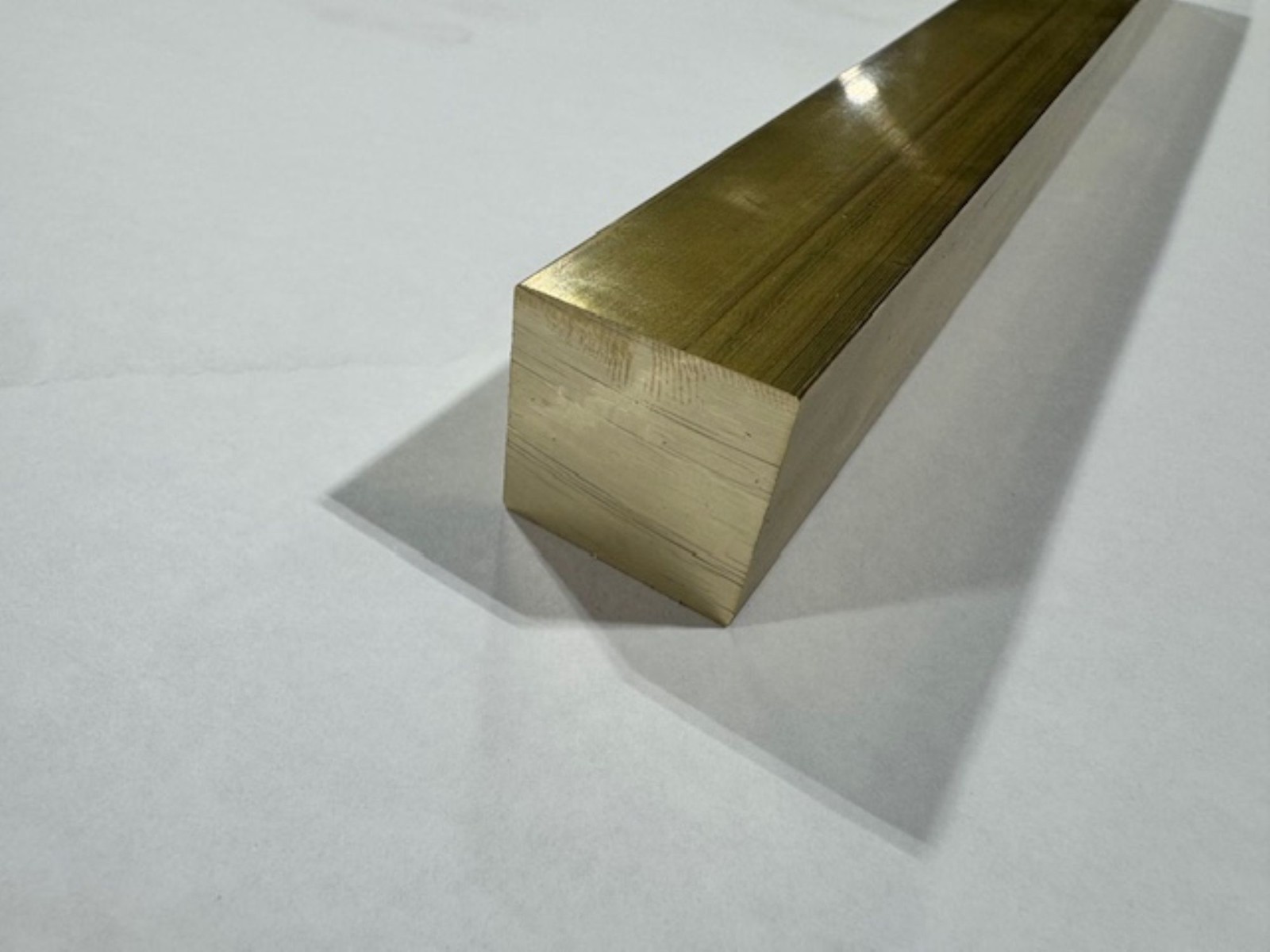 1″ x 1″ C360 Square Brass Bar x 5″ Long, Half Hard, Free Cutting, Mill Stock