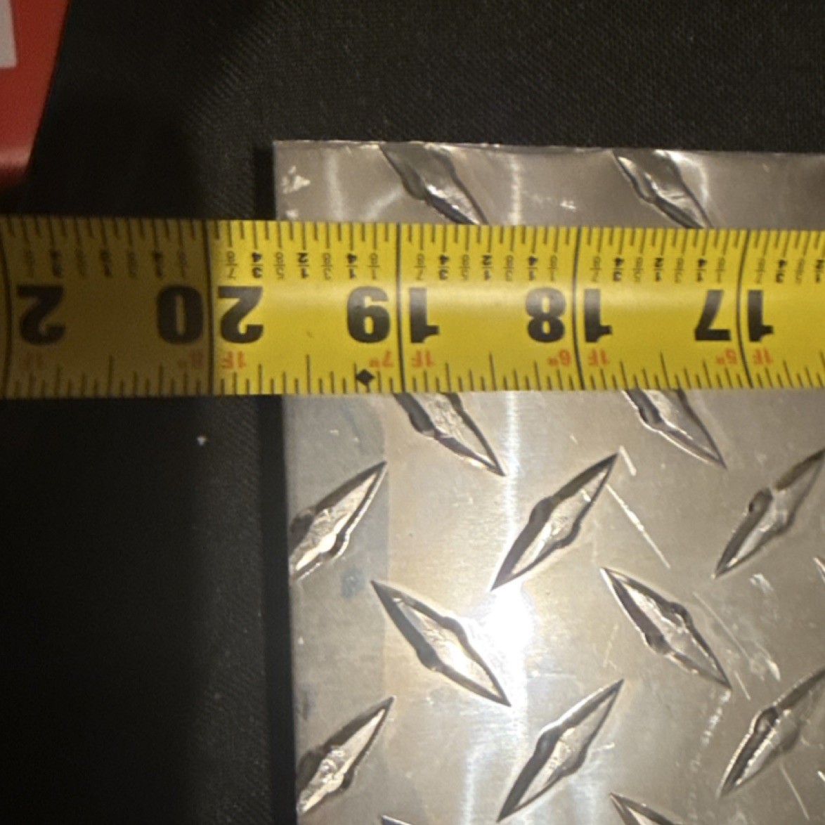 Aluminum Diamond Plate Metal Sheet, 16 in x 19 in, 1/8 in Thick, Flat Stock