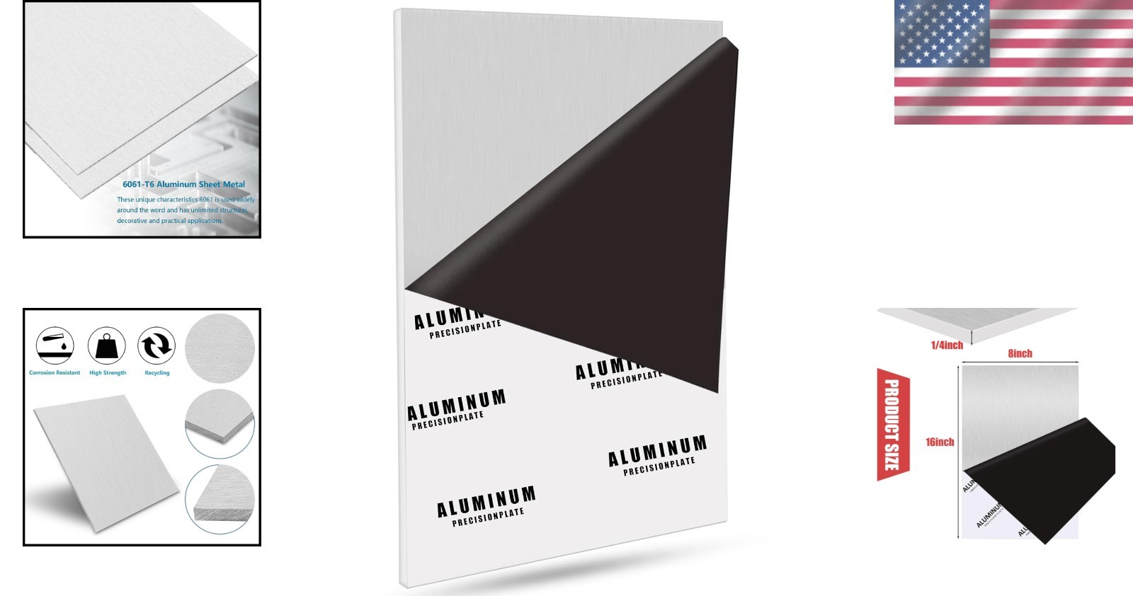 1/4″ Thick Aluminum Plate 8″ x 16″ – Industrial Grade Metal