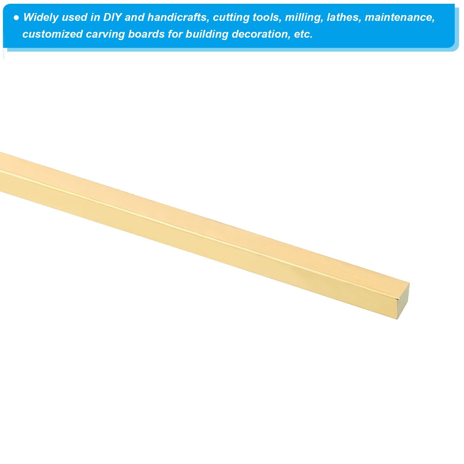 1/4 x 1/4 x 12″ C360 Brass Square Bar, Solid Flat Mill Stock for Crafting Mai…