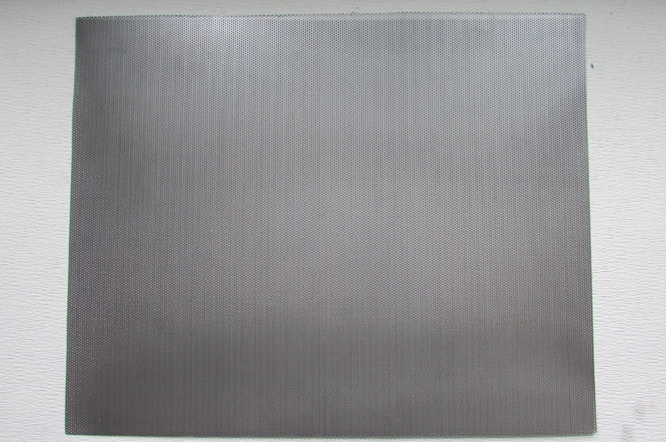 1/16 HOLES ON 3/32 CENTERS- 20 GA.STAINLESS PERFORATED SHEET- 11-1/2″ x 12″