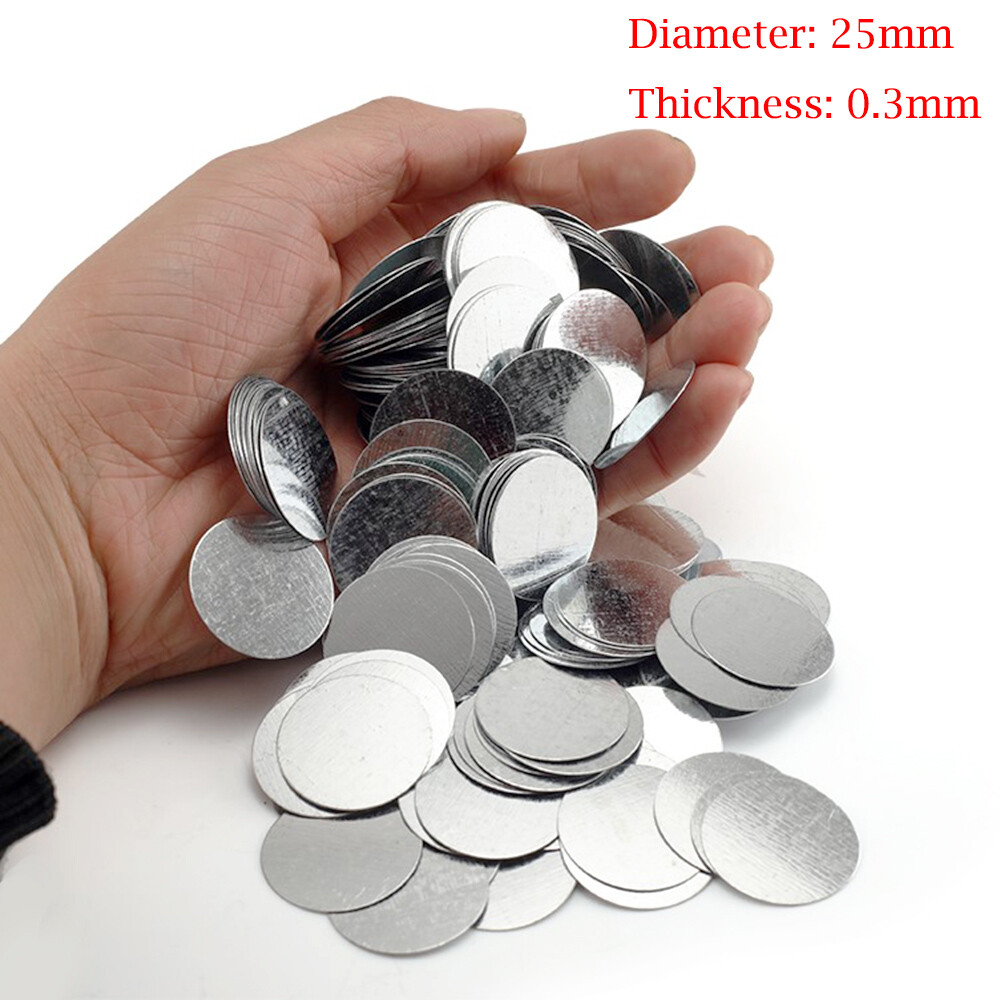 50PCS Round Galvanized Iron Sheet Discs Plate Zinc Plated Metal 25×0.3mm