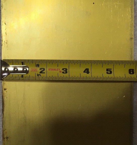 7 pcs Of Unpolished Brass Shim 008, 007, 006. 005, 004, 003, 001 Thick. 6”x 1.5”