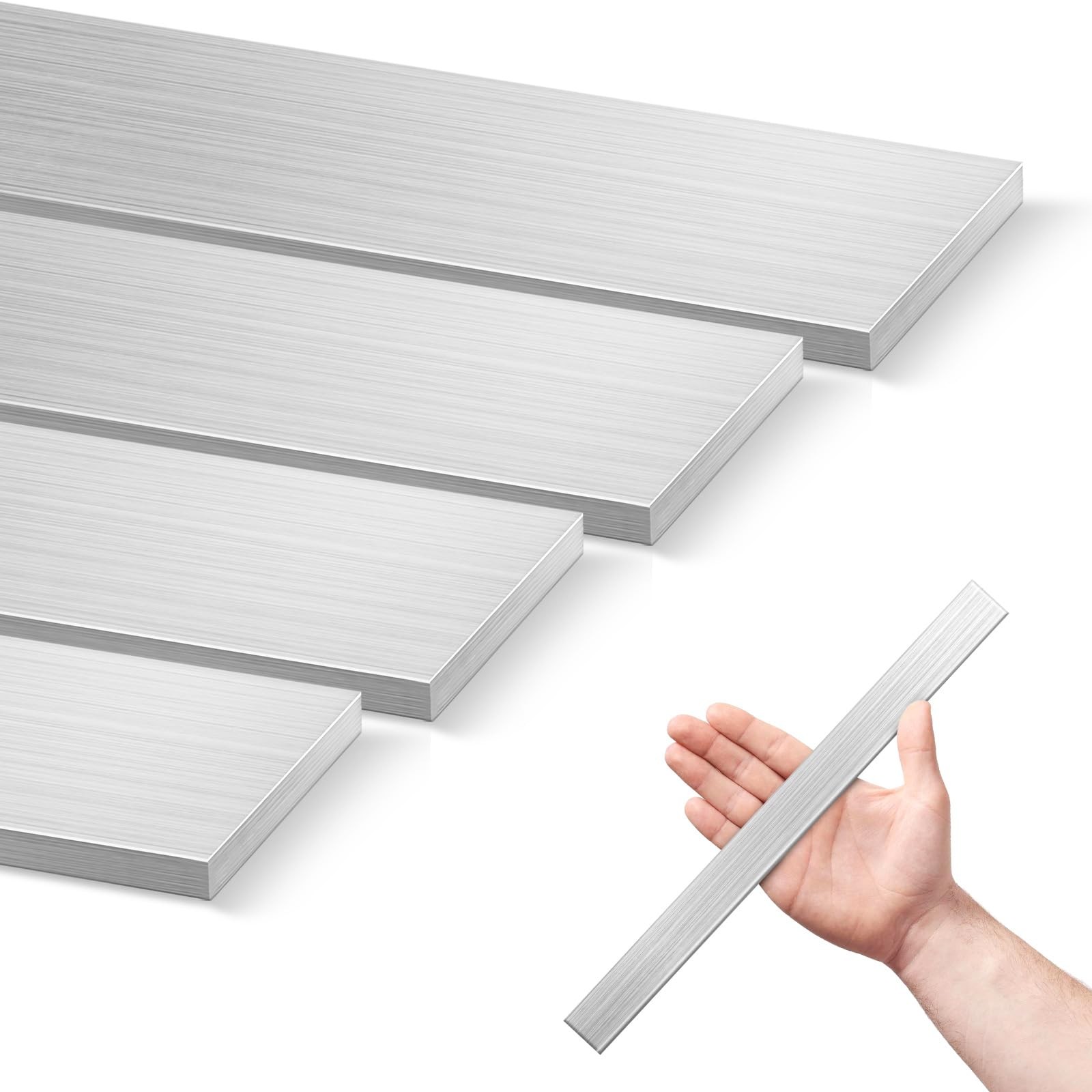 4PCS 304 Stainless Steel Flat Bar 1/8″ Thickness, 1″ Width Stainless Steel St…
