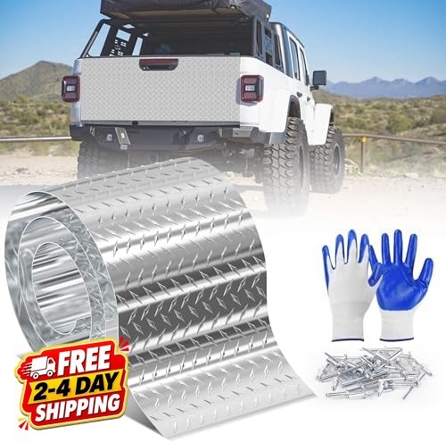 Diamond Plate Aluminum Sheet 0.045 3003-H22, 6x120in | With Gloves/Rivets, RV