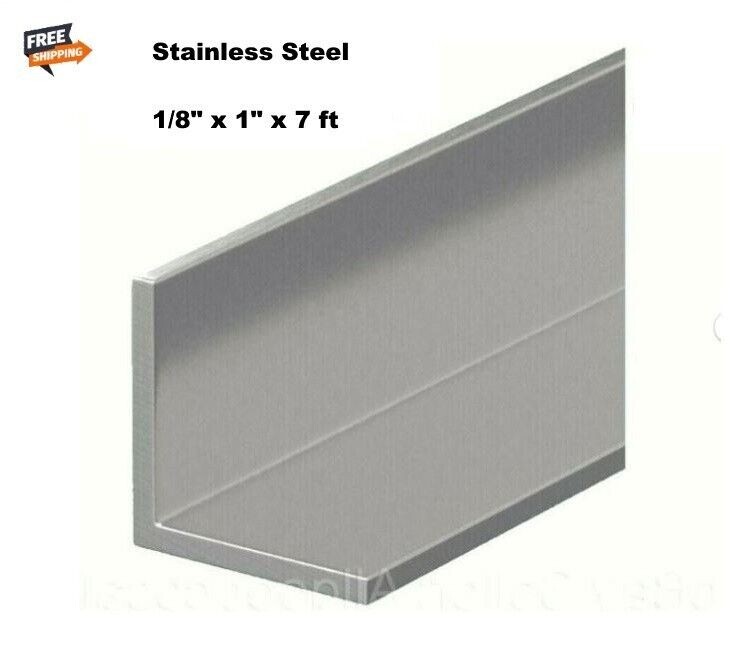 Stainless Steel Angle Iron 1/8″ x 1″ x 7 Ft 90 Degree Hot Rolled 304 Mill Finish