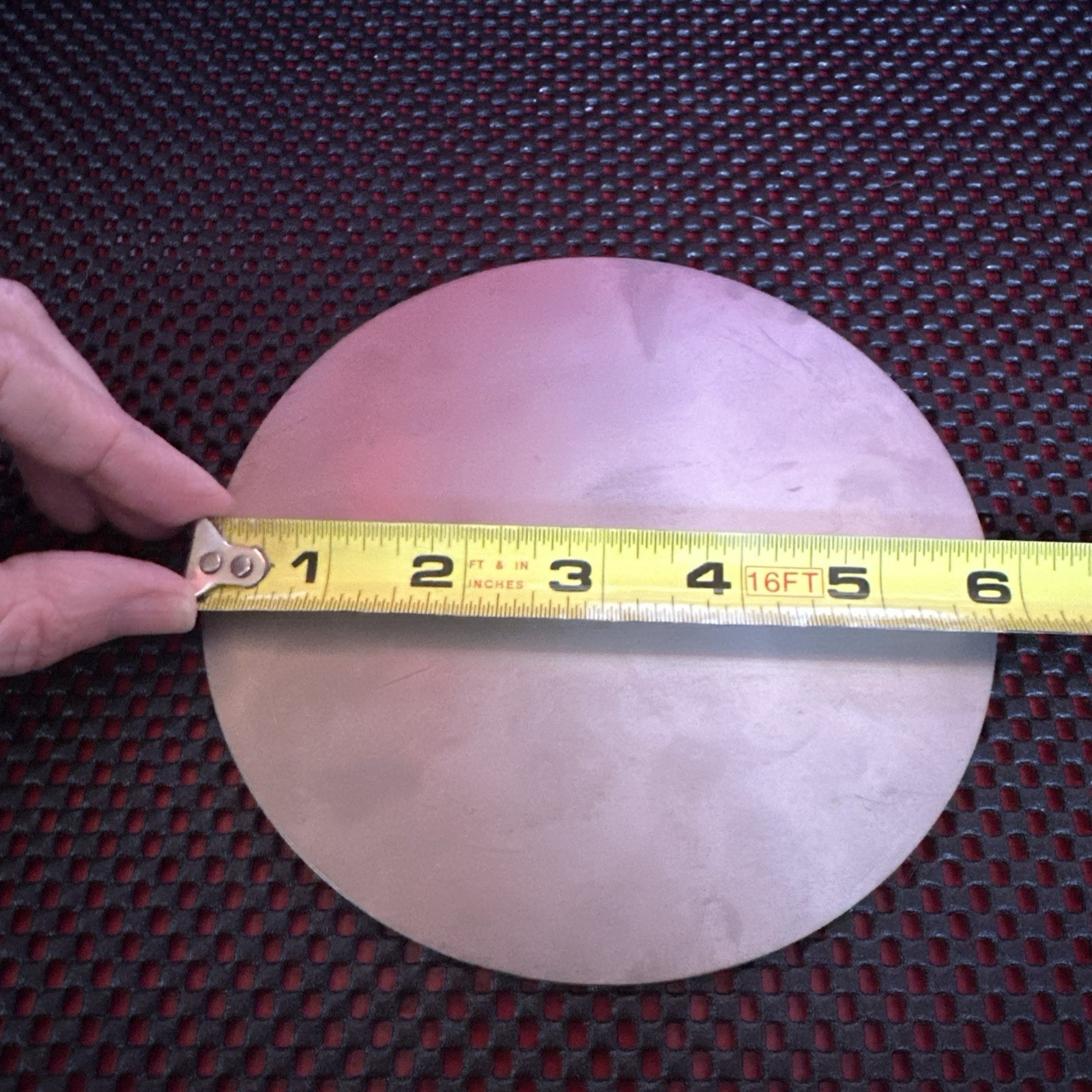 Titanium Sheet CP 4, 0.063” x 5.8” Diameter, Grade 4 Plate, cut into round disc