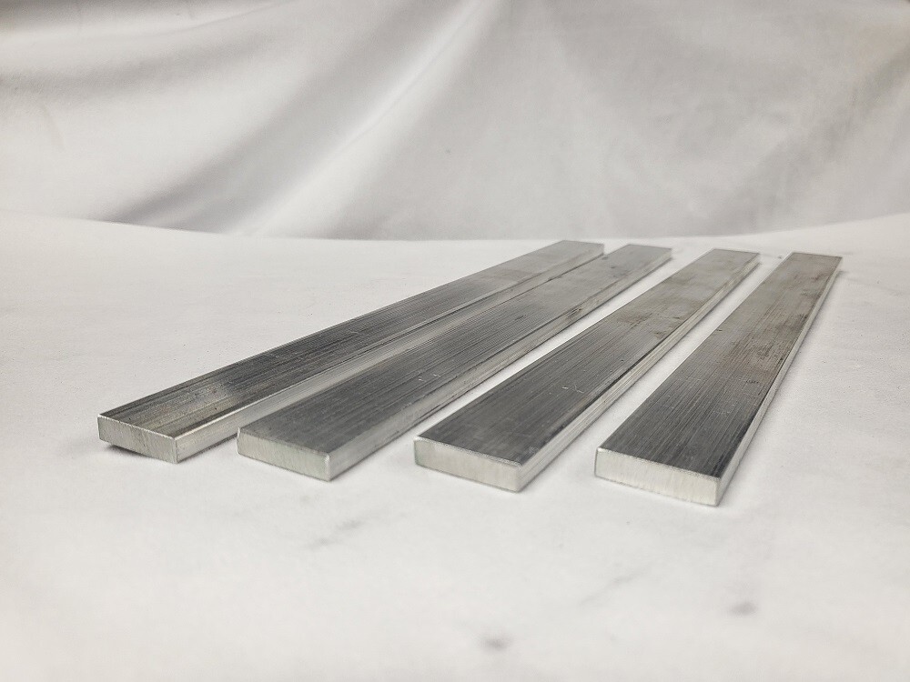 6061 Aluminum Flat Bar, 1/4″ x 1″ x 10″ long, Solid Stock, 4 pack