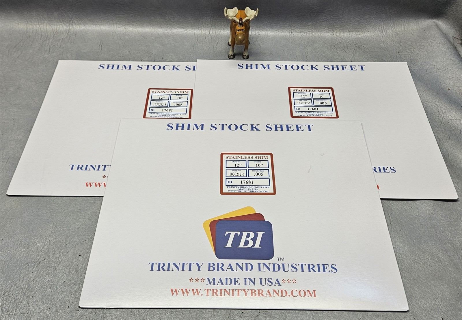 TBI 1030212-5 Full Hard Stainless Steel Shim Flat Sheet 10×12″ 302/304 Lot of 3