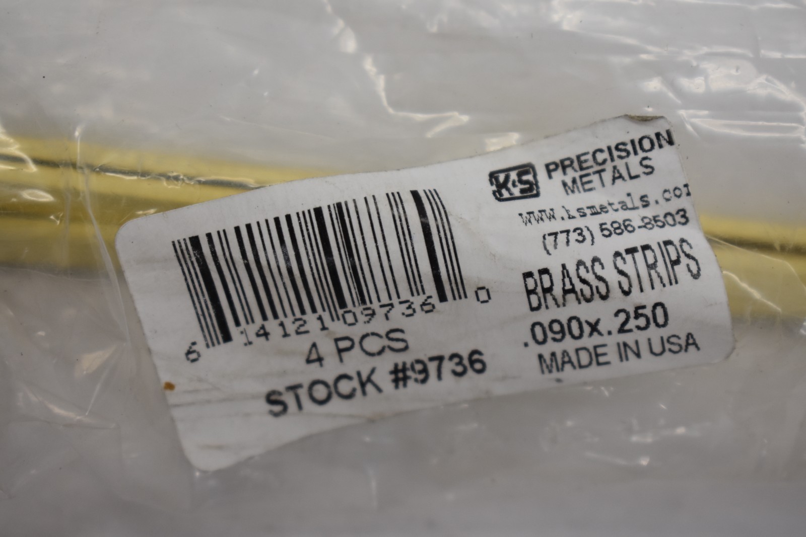K&S Precision Metals 9736 Brass Strips 0.090″ Thickness x 1/4″ Width x 36″ Long
