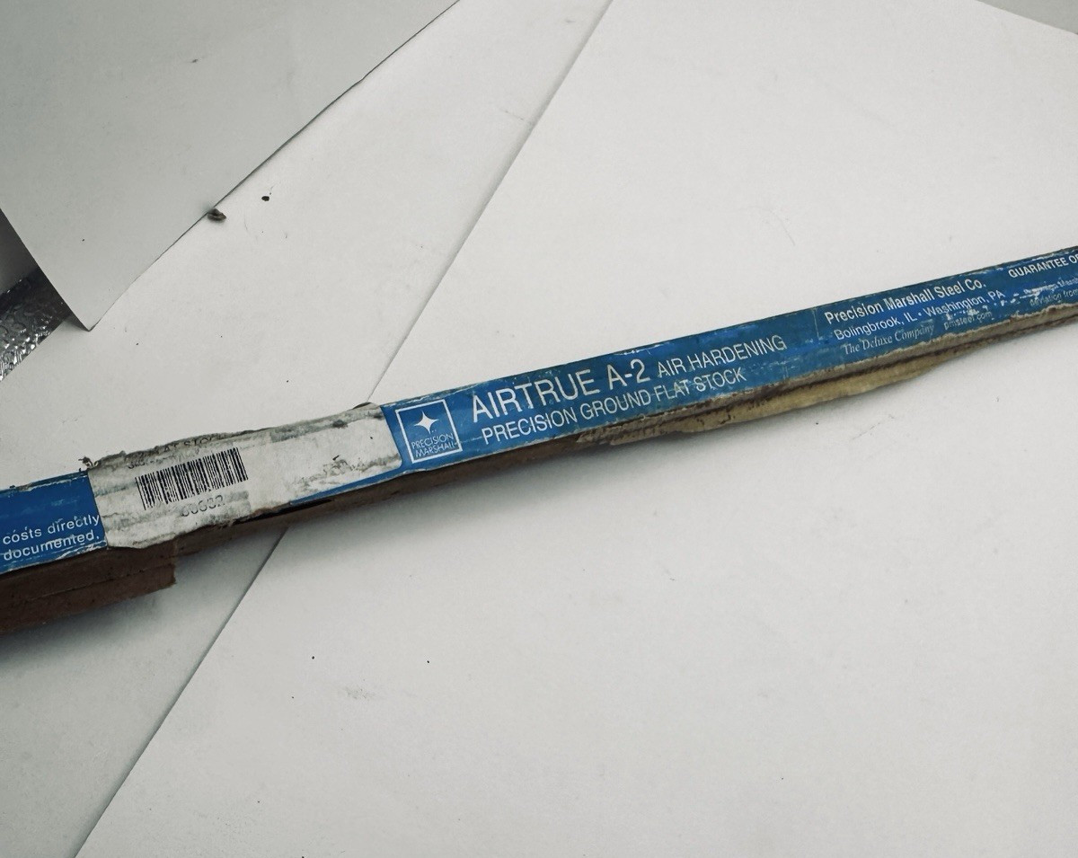 A2 AIR HARDENING STEEL PRECISION GROUND FLAT STOCK 3/8″ x 3/4” x 36”