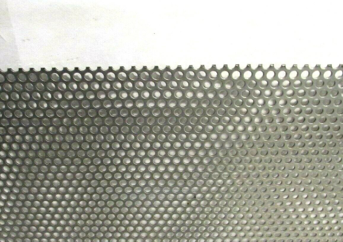 1/8″ HOLES ON 3/16″ CENTERS–16 GAUGE STAINLESS PERFORATED– 7″ x 10-1/2″