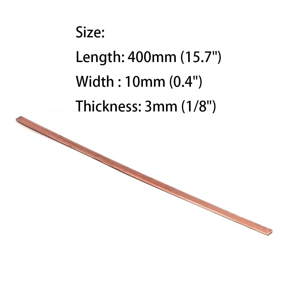 4PCS Copper Flat Bar Stock 1/8″ Thick x 0.4″ Wide x 15.7″ Long for DIY Projects