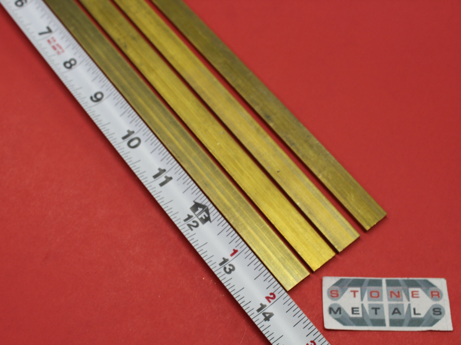 4 Pieces 1/8″x 1/2″ C360 BRASS FLAT BAR 14″ long Solid Plate Mill Stock H02 .125