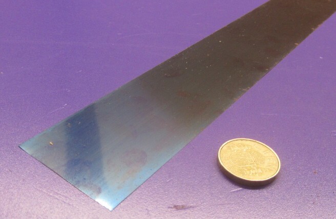 1095 Hard Blue Tempered Spring Steel Shim .050″ Thick x 2.00″ Width x 300″ Long