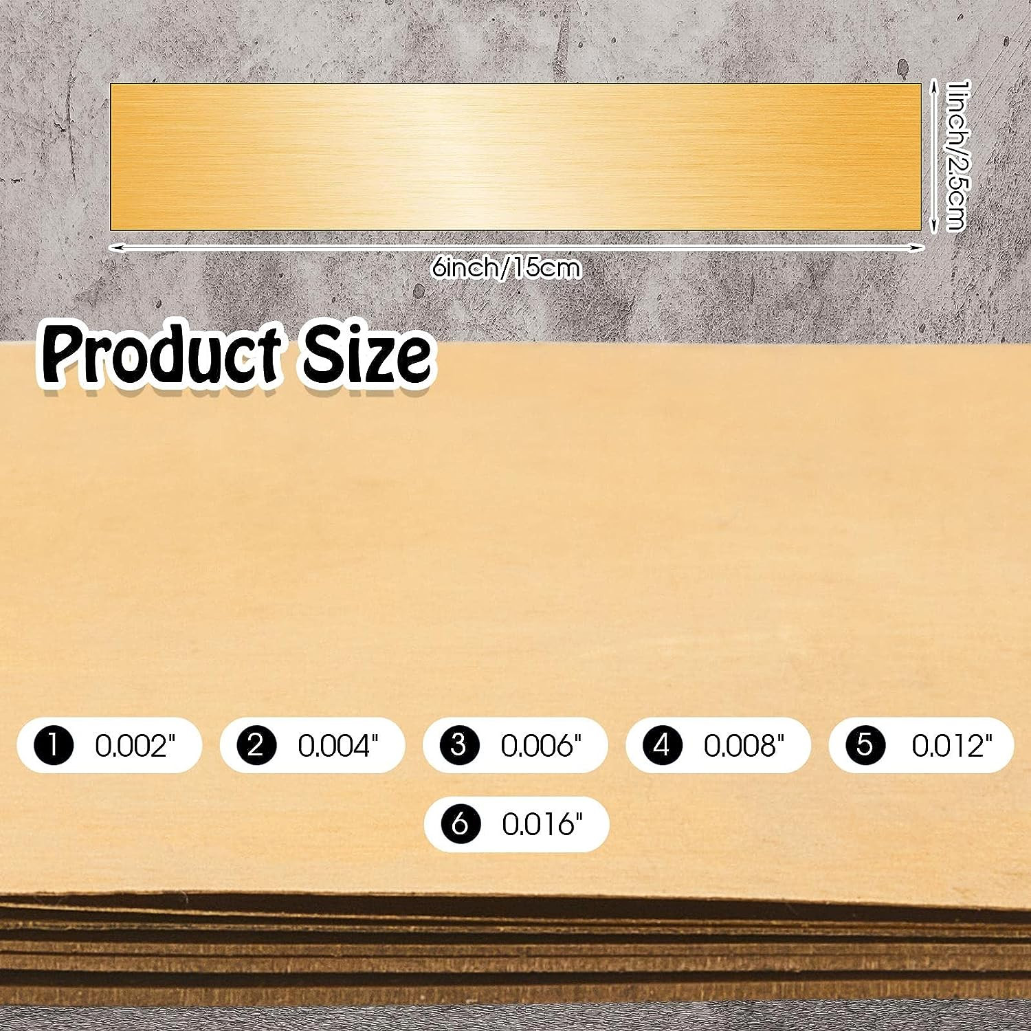 Brass Strip Brass Sheet Brass Shim Stock Assortment Metal Shims 6” Length