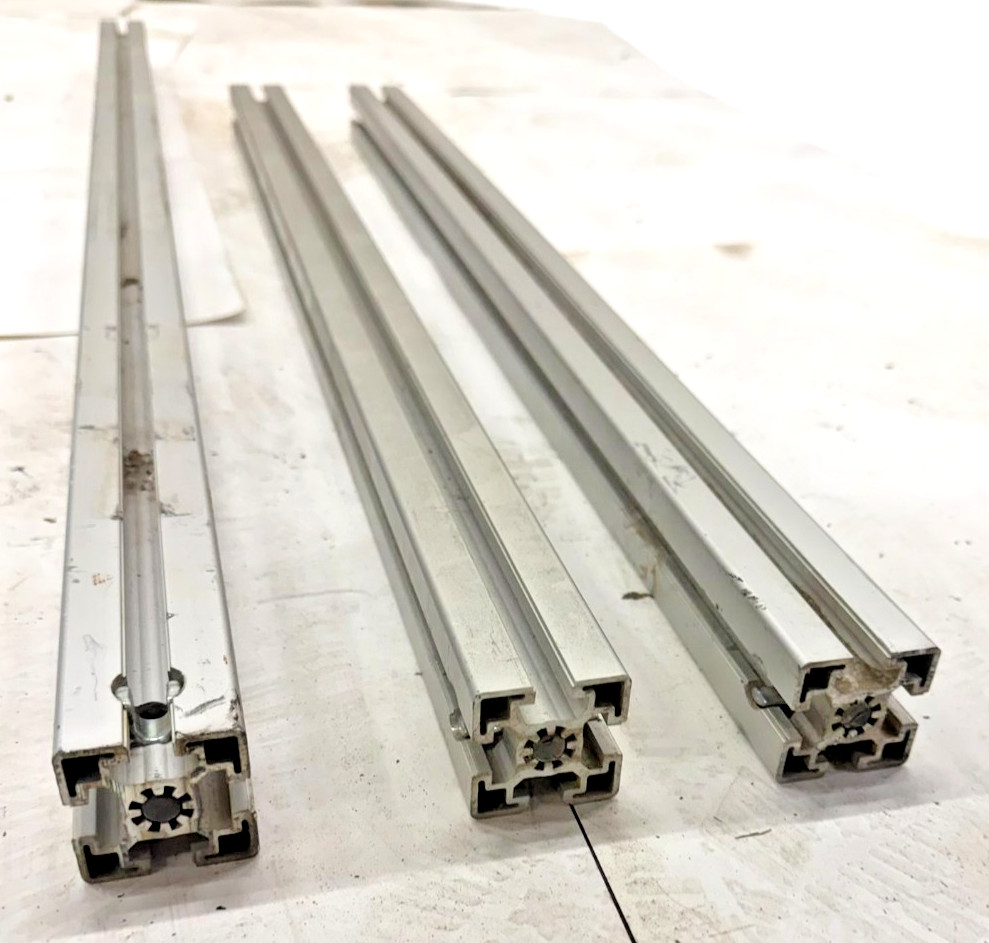 80/20 45MM ASST LENGTHS, 45-4545, (LOT OF 3), 34-3/4″ TO 48-1/8″, 4 OPEN SLOTS