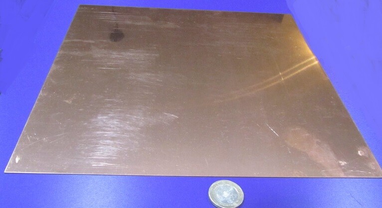101 Copper Sheet 1/8 to 1/4 Hard .032″ Thick x 12.0″ Wide x 12.0″ Length