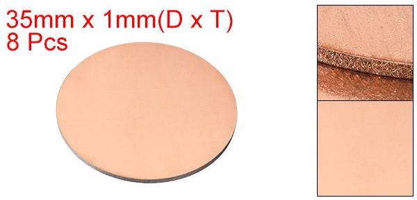 8pcs Pure Copper Sheet 1 3/8″ x 0.04″ 18 Gauge T2 Copper Metal Round Plate