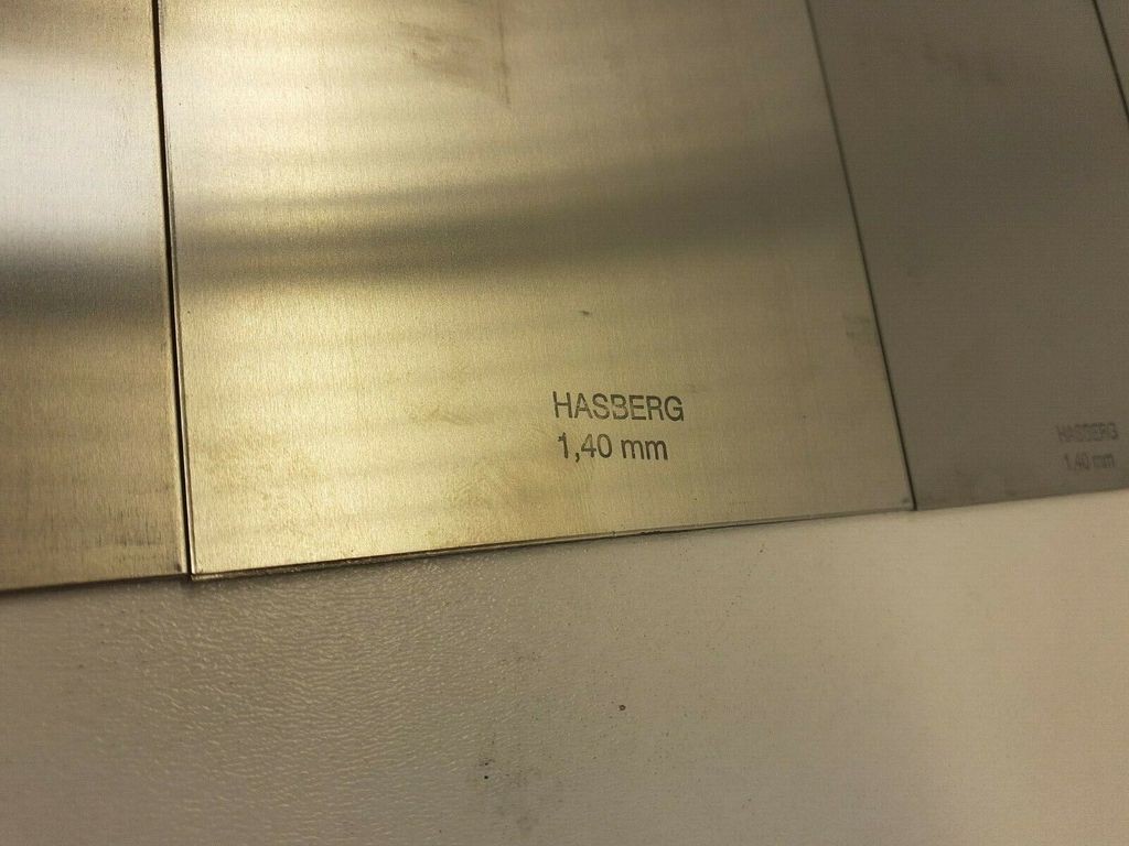 5x Hasberg underlay films 100x500mm stainless 1.4mm thick feeler gauge tape