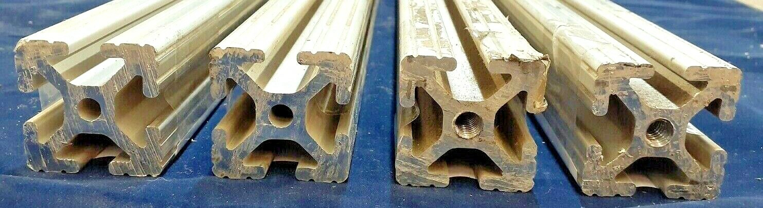 80/20 T-SLOT 1515 ALUMINUM EXTRUSION ASSORTED LOT OF 4 (12″ TO 24-1/8″)