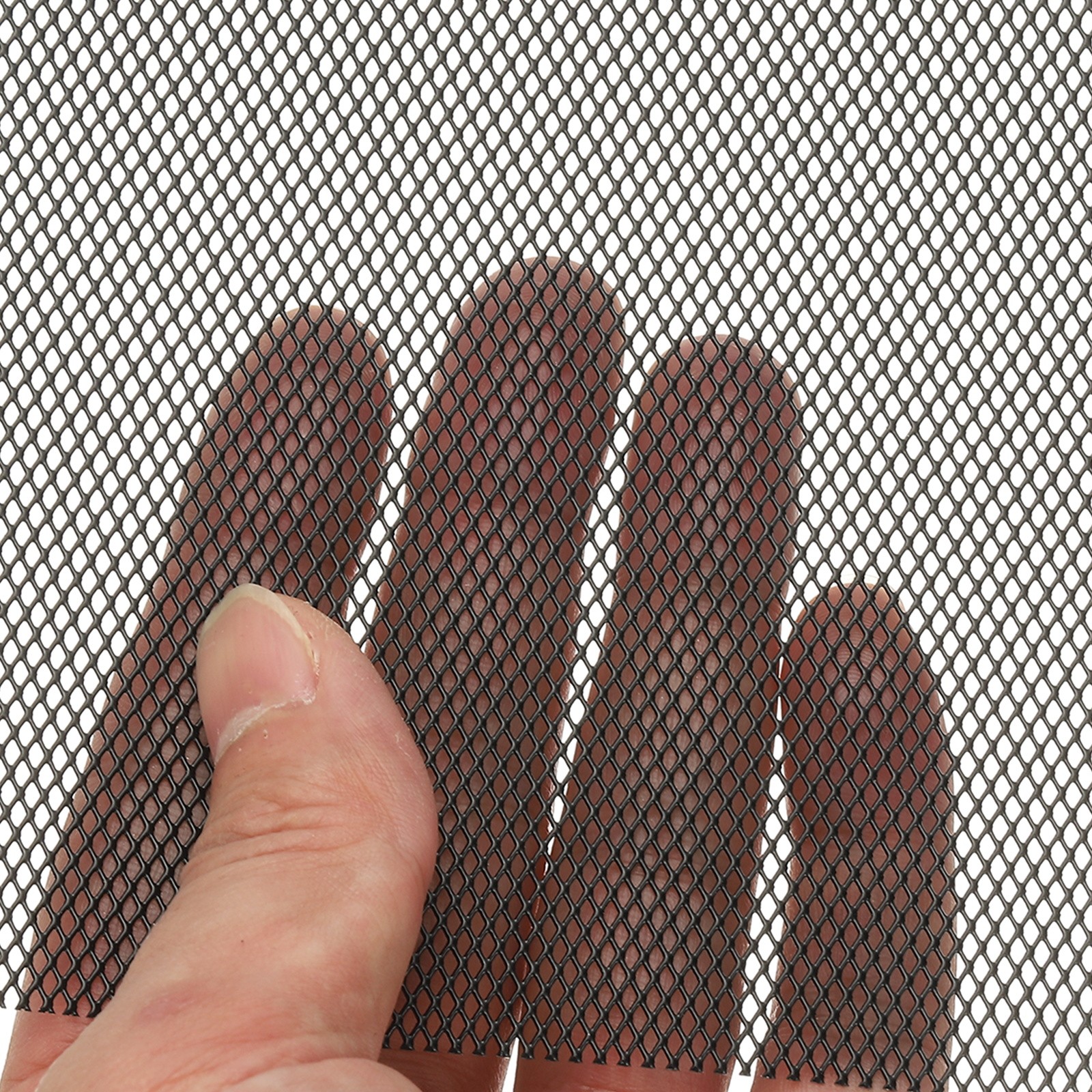 4″L x 4″W Universal Car Grill Mesh, 2Pcs 2x3mm Diamond Hole, Black