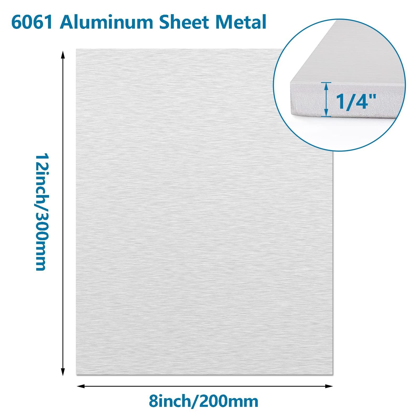 Heavy Duty 1/4″ Aluminum Sheet Plate 8″x12″ – 6061 Solid Metal Panel for Craftin
