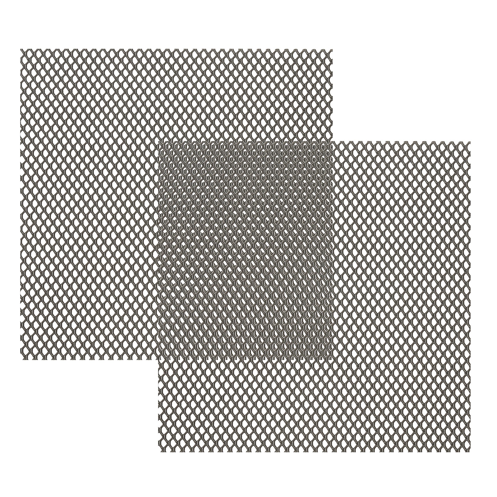 4″L x 4″W Universal Car Grill Mesh, 2Pcs 3x4mm Diamond Hole, Black