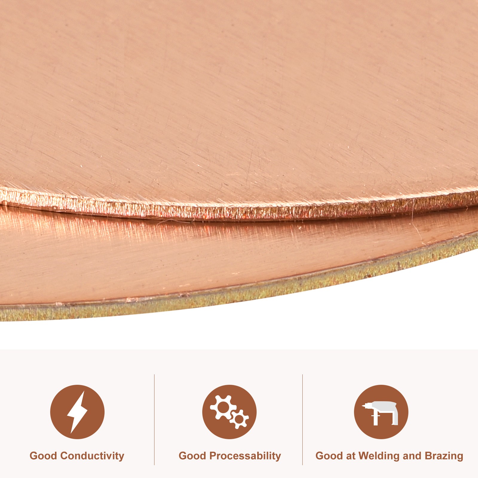Pure Copper Sheet, 4pcs 2 3/8″ x 0.08″ 12 Gauge T2 Copper Metal Round Plate