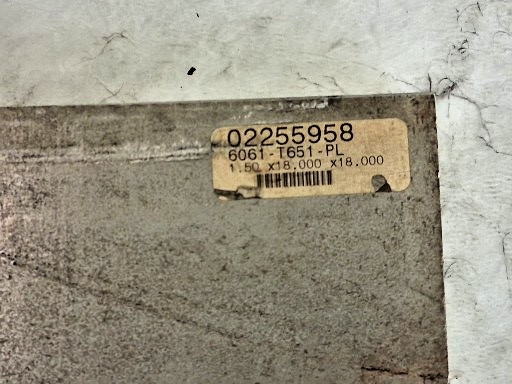 Pro Aluminum Plate 18" Long 18" Wide 1-1/2" Thick Alloy 6061 ALFL