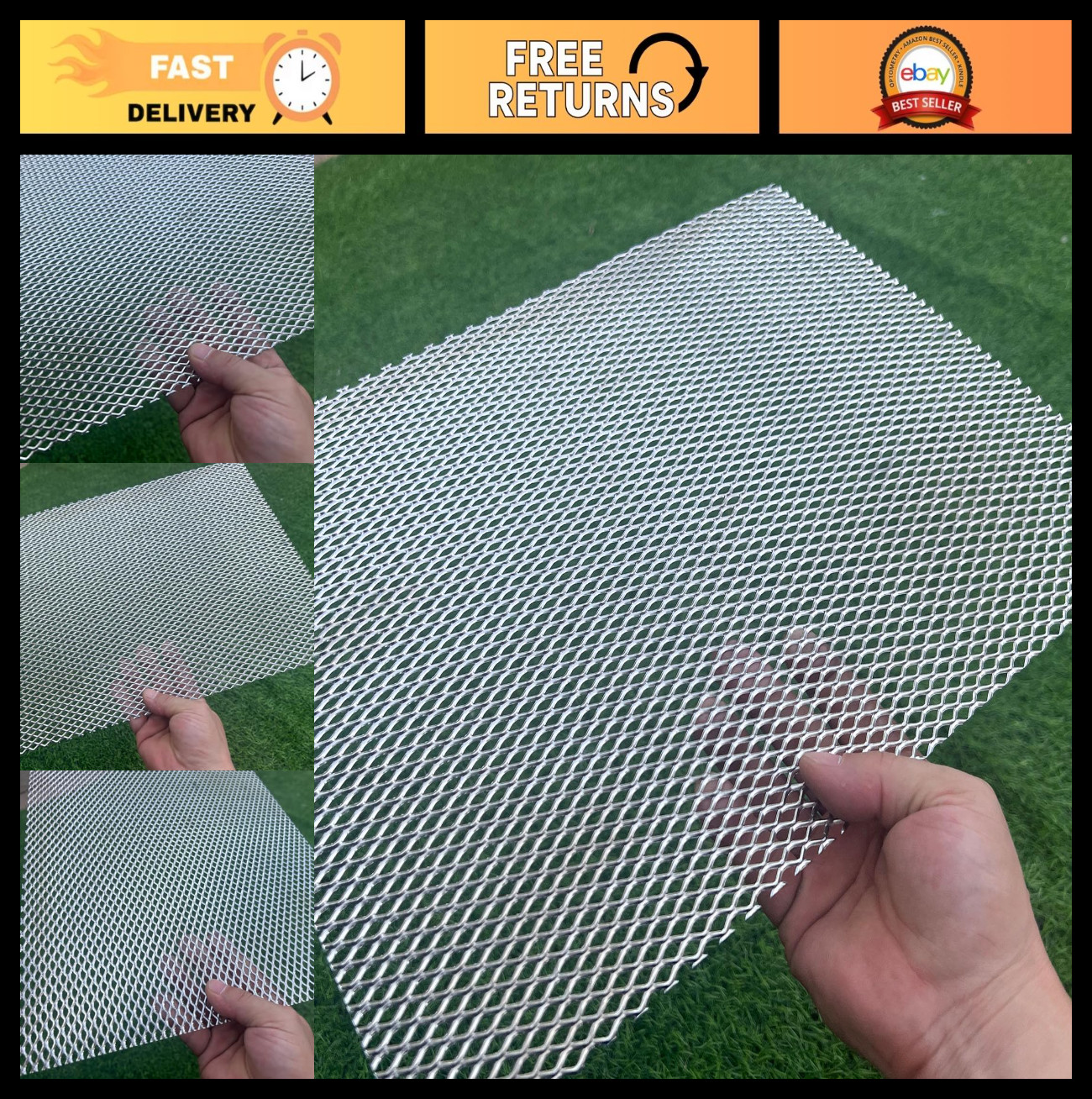 16″x12″ Stainless Steel Expanded Metal Sheet – 19 Gauge, 0.2″x0.4″ Holes, Grate