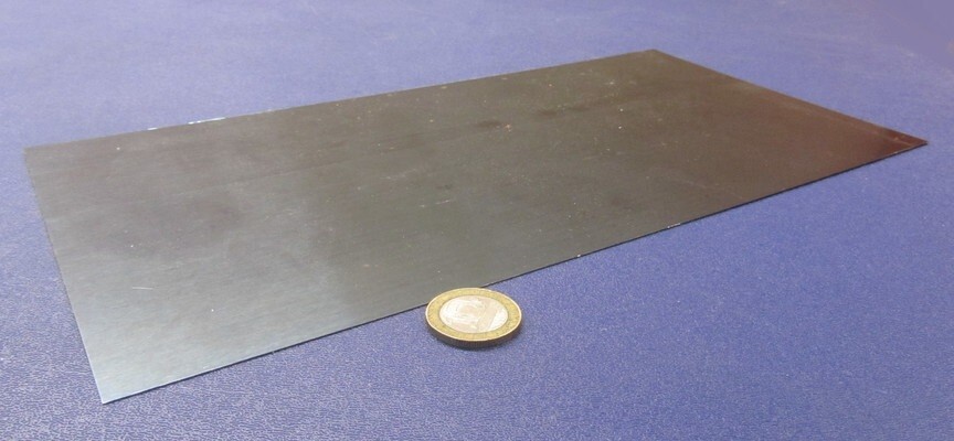 1095 Hard Blue Tempered Spring Steel Shim .012″ Thick x 6.00″ Wide x 12″ Long