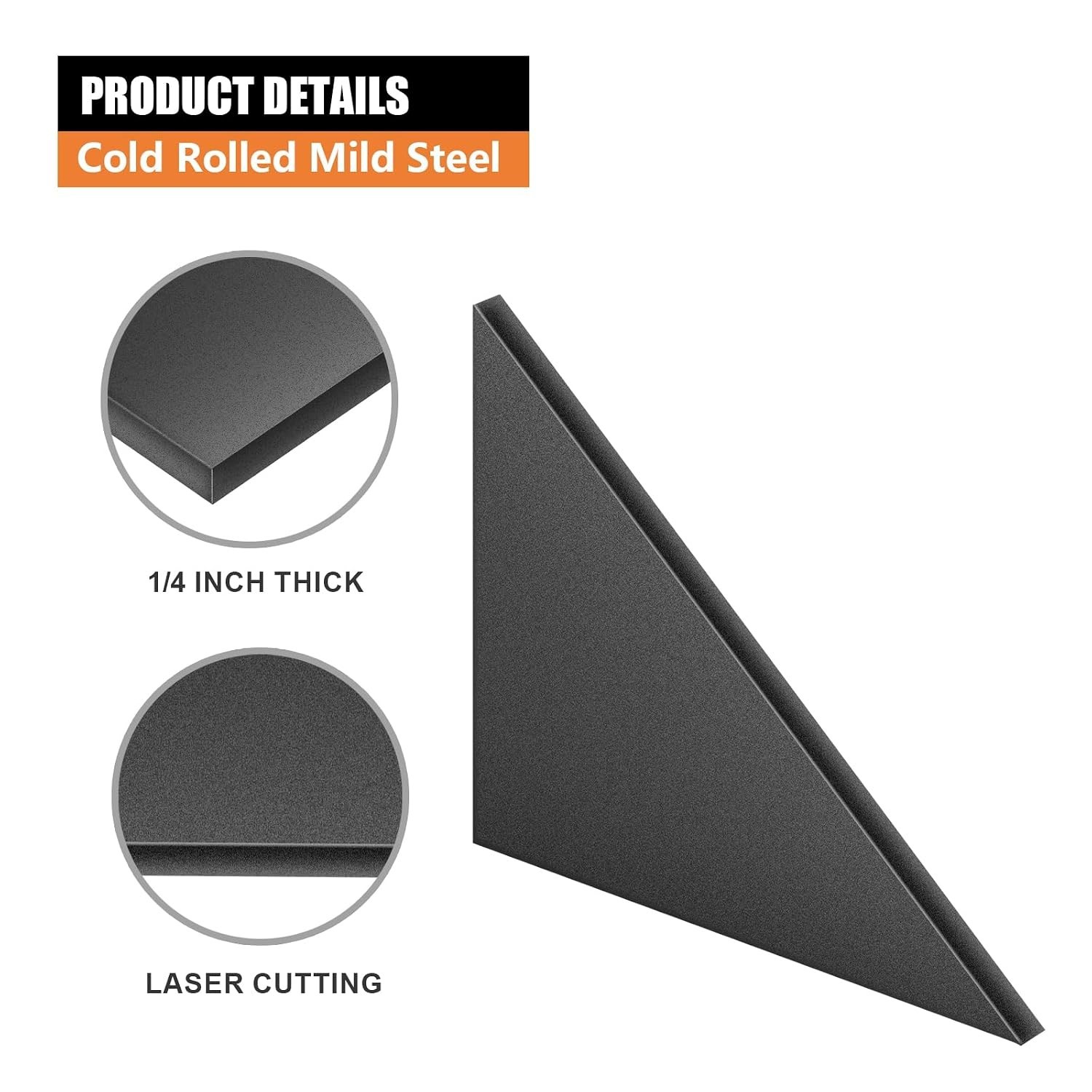 Durable 1/4″ A36 Hot Rolled Steel Plates 3×3 for Weldable Applications – 8 Pack