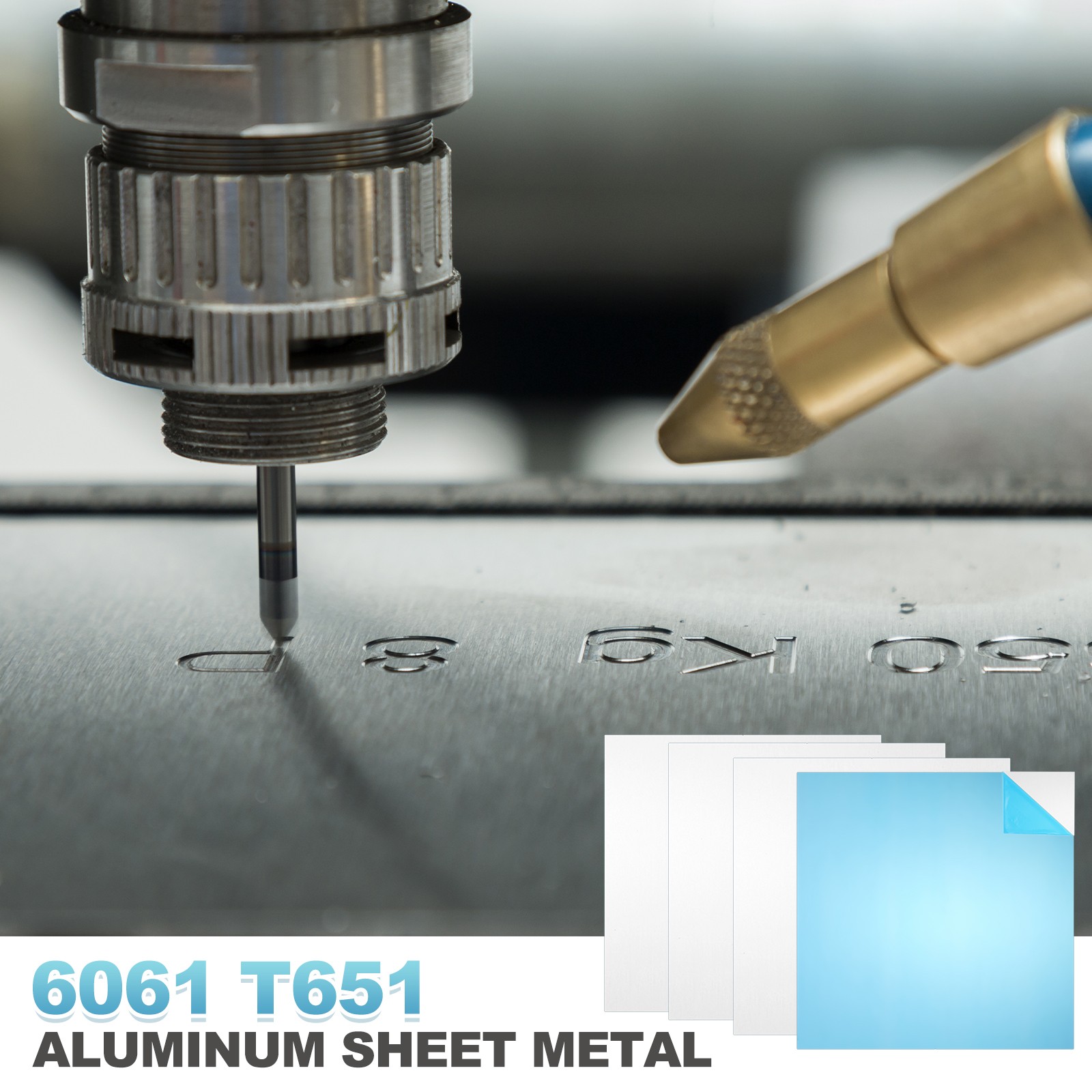 7.9″ x 7.9″ x 0.03″ 6061 T651 Aluminum Sheet Metal(Silver, 2Pcs)