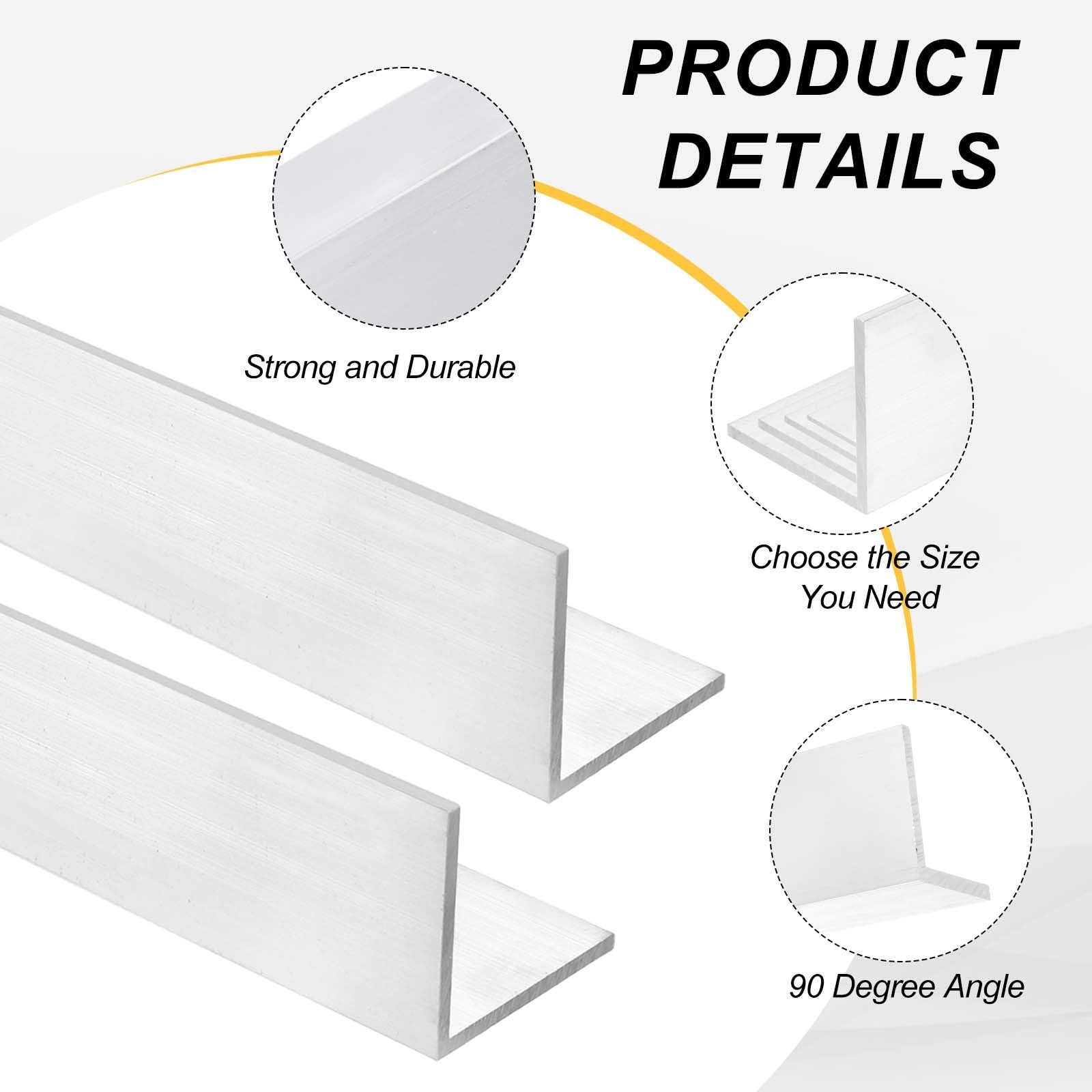 MECCANIXITY 11.81″ Aluminum Angle Stock 3-5/32″x3-5/32″x15/64″