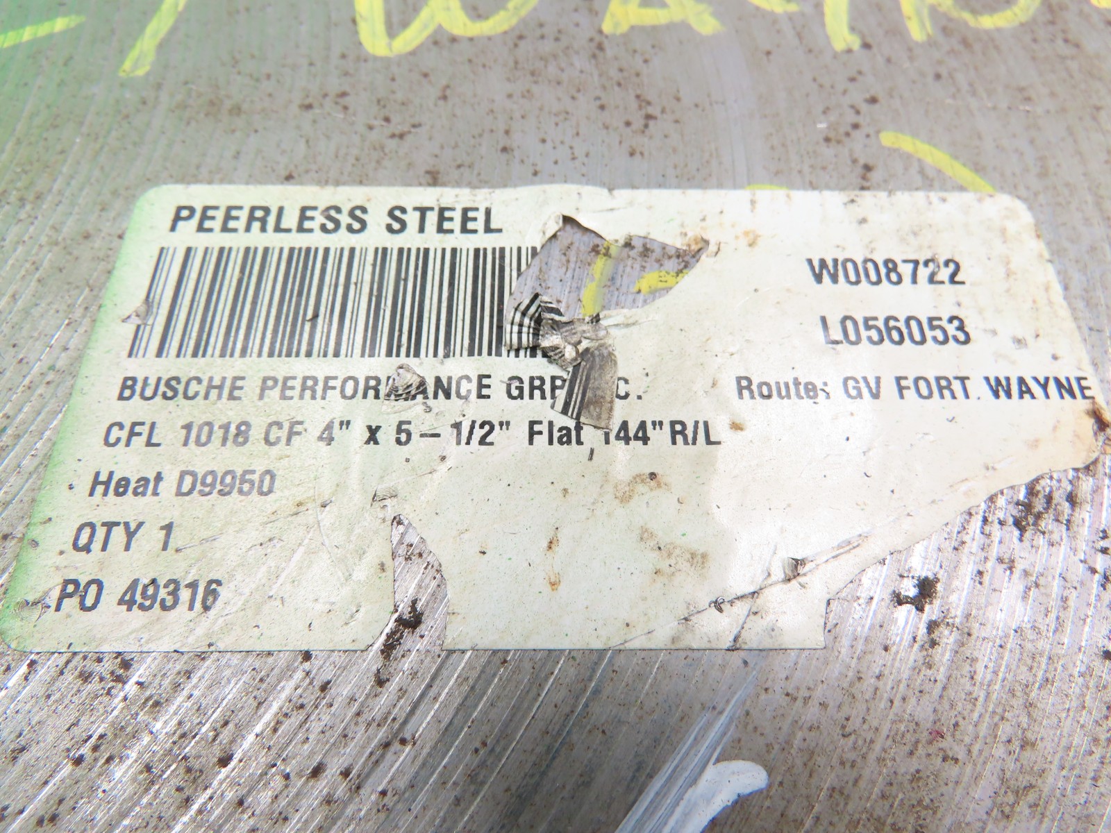 1018 Carbon Steel Rectangle Flat Block 4″x 5-1/2″ x 74″ 530Lbs