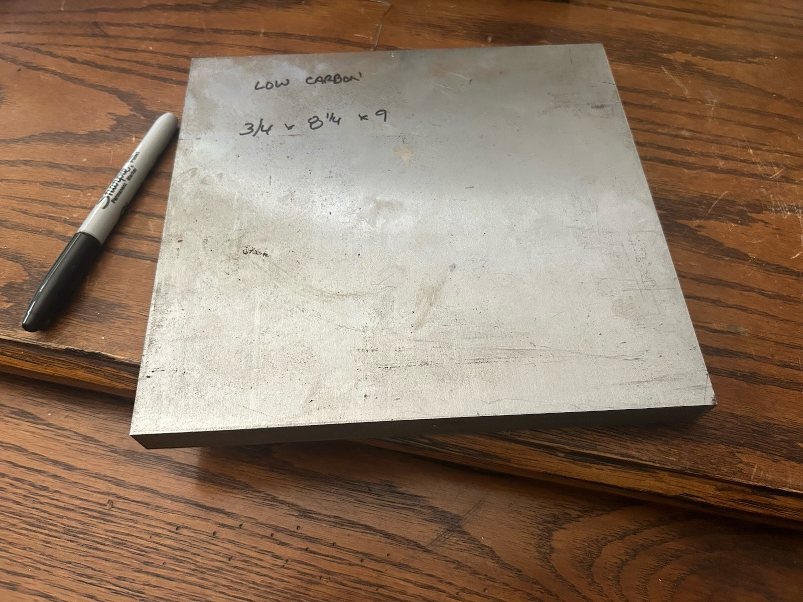 3/4″ x 9″ x 8-1/4″, low carbon steel, general machining flat stock