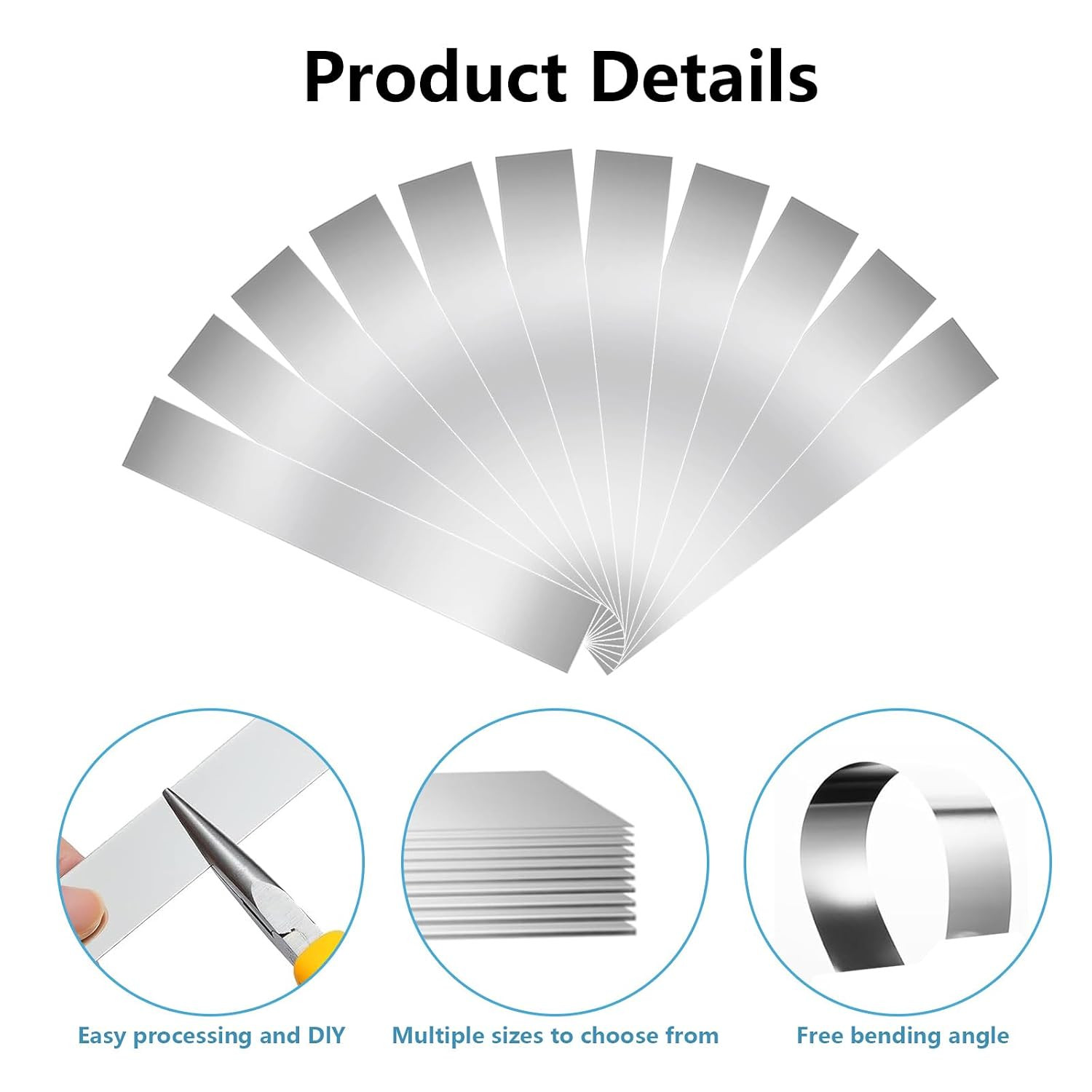 50Pcs 304 Stainless Steel Shim Stock Assortment, 1″ Width X 6″ Length 10 Thickne