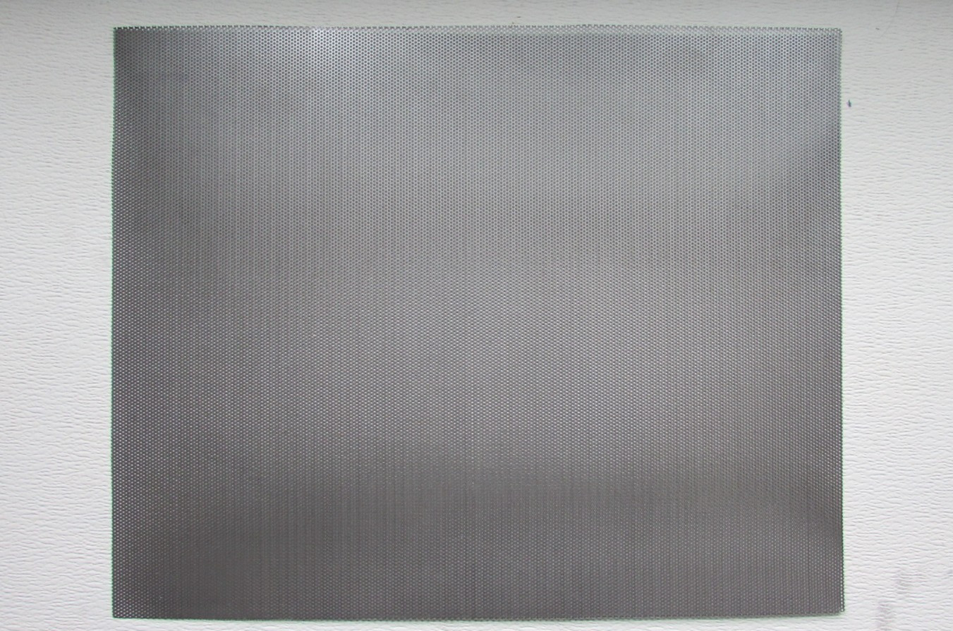 1/16 HOLES ON 3/32 CENTERS- 20 GA.STAINLESS PERFORATED SHEET- 11-1/2″ x 12″