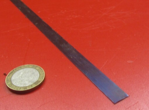 1095 Hard Blue Tempered Spring Steel Shim .005″ Thick x .375″ Wide x 1200″ Long